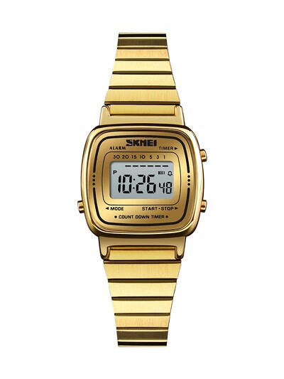 Skmei Πολυτελές ρολόι από ανοξείδωτο ατσάλι Αντίστροφη μέτρηση Γυναικείο Μόδα Γυναικείο Αθλητικό Ρολόι χειρός Αδιάβροχο Μικρό καντράν Chrono Ψηφιακό ρολόι