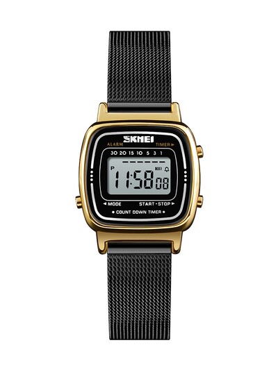 Skmei Πολυτελές ρολόι από ανοξείδωτο ατσάλι Αντίστροφη μέτρηση Γυναικείο Μόδα Γυναικείο Αθλητικό Ρολόι χειρός Αδιάβροχο Μικρό καντράν Chrono Ψηφιακό ρολόι