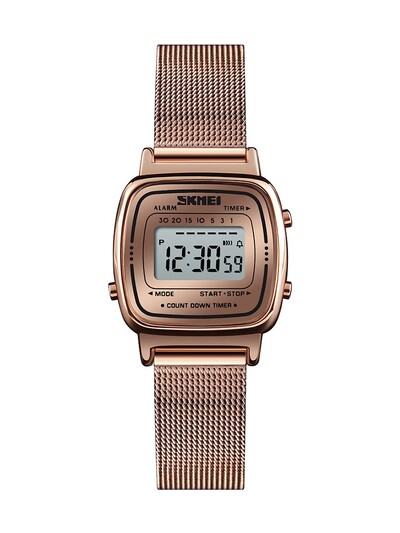 Skmei Πολυτελές ρολόι από ανοξείδωτο ατσάλι Αντίστροφη μέτρηση Γυναικείο Μόδα Γυναικείο Αθλητικό Ρολόι χειρός Αδιάβροχο Μικρό καντράν Chrono Ψηφιακό ρολόι