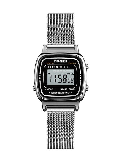 Skmei Πολυτελές ρολόι από ανοξείδωτο ατσάλι Αντίστροφη μέτρηση Γυναικείο Μόδα Γυναικείο Αθλητικό Ρολόι χειρός Αδιάβροχο Μικρό καντράν Chrono Ψηφιακό ρολόι