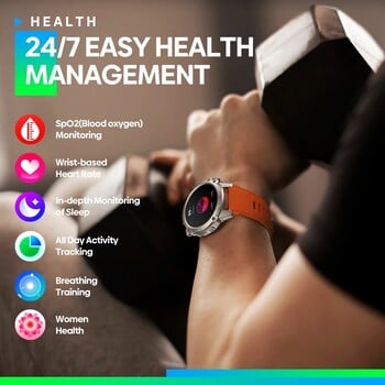 Смарт часовник Zeblaze Vibe 7 Lite Voice Calling Голям 1,47 инчов IPS дисплей 100+ спортни режима 24H Health Monitor Смарт часовник за мъже