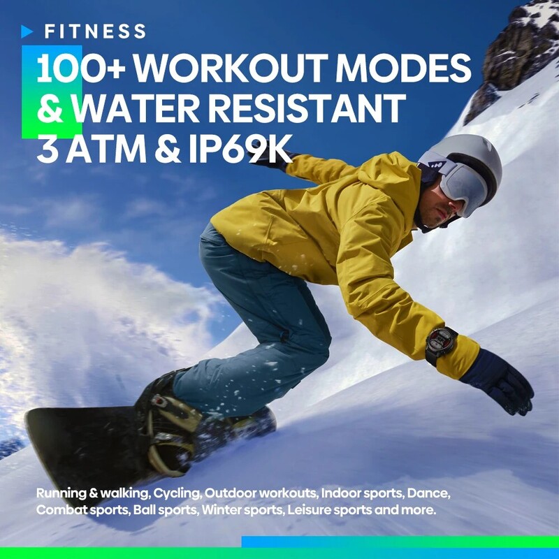 „Zeblaze Vibe 7 Lite“ balso skambučių išmanusis laikrodis, didelis 1,47 colio IPS ekranas, 100 ir daugiau sporto režimų, 24 val. sveikatos stebėjimo išmanusis laikrodis vyrams