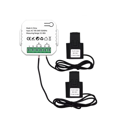 Tuya Smart ZigBee kahesuunaline energiaarvesti 1, 2 kanalit koos voolutrafo klambrirakendusega monitori võimsus 80A 110V/240V 50/60Hz