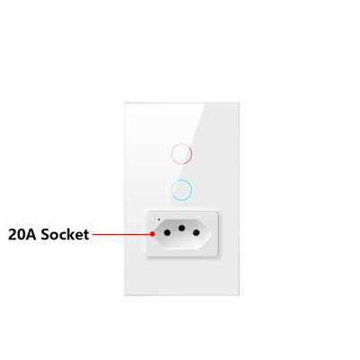 AVATTO Brazil Stand WiFi/Zigbee Smart Light Switch & 20A Socket, Tuya 110V-220V Wall Touch Switch, Work for Alexa Google home