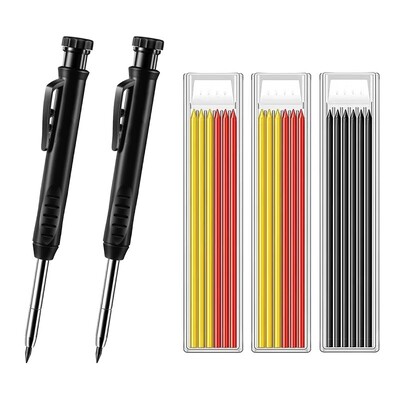 Tugev puusepa pliiatsikomplekt Puidutöötlemistööriistad Mehaaniline pliiats 5 värvi täitmine Ehitustöö Tööriistad Puusepatöö Märgistus Scriber