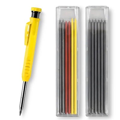 Tugev puusepa pliiatsikomplekt Puidutöötlemistööriistad Mehaaniline pliiats 5 värvi täitmine Ehitustöö Tööriistad Puusepatöö Märgistus Scriber