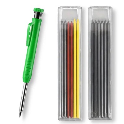 Tugev puusepa pliiatsikomplekt Puidutöötlemistööriistad Mehaaniline pliiats 5 värvi täitmine Ehitustöö Tööriistad Puusepatöö Märgistus Scriber