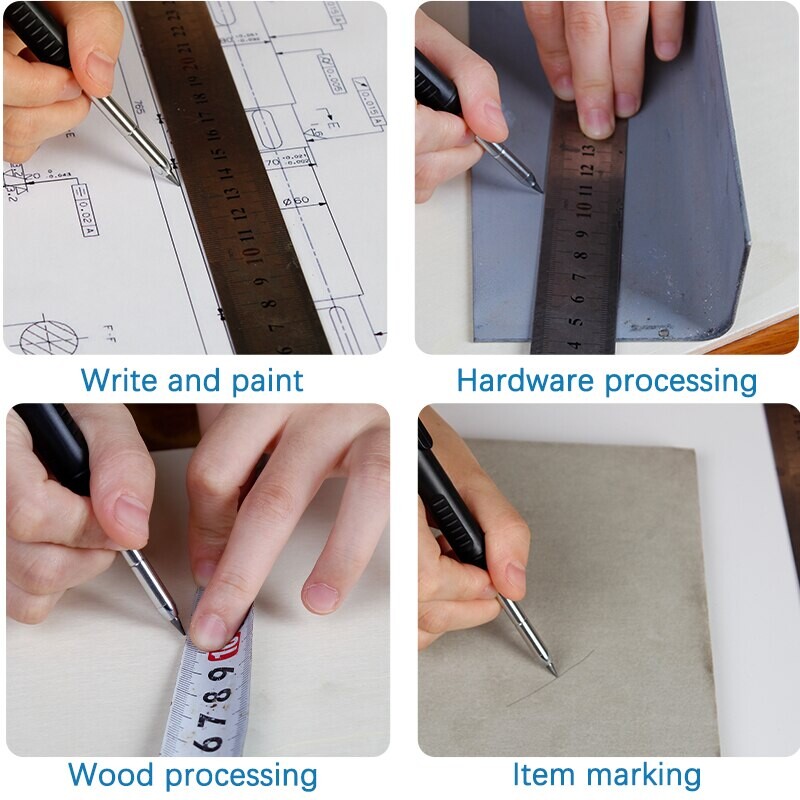 Tugev puusepa pliiatsikomplekt Puidutöötlemistööriistad Mehaaniline pliiats 5 värvi täitmine Ehitustöö Tööriistad Puusepatöö Märgistus Scriber