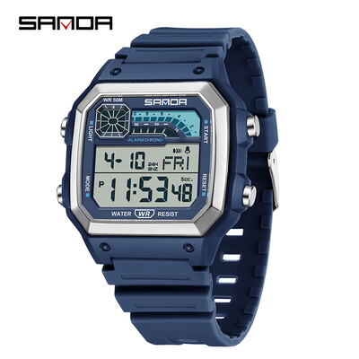 SANDA Outdoor Sport Ηλεκτρονικό Ρολόι Ανδρικά Ρολόγια Ξυπνητήρι Chrono Αδιάβροχο LED Ψηφιακό διπλό ρολόι χρόνου