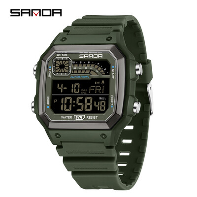 SANDA Outdoor Sport Ηλεκτρονικό Ρολόι Ανδρικά Ρολόγια Ξυπνητήρι Chrono Αδιάβροχο LED Ψηφιακό διπλό ρολόι χρόνου