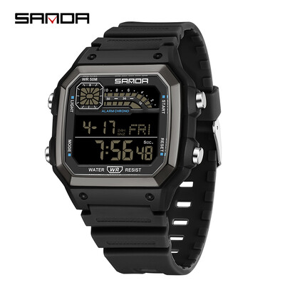 SANDA Outdoor Sport Ηλεκτρονικό Ρολόι Ανδρικά Ρολόγια Ξυπνητήρι Chrono Αδιάβροχο LED Ψηφιακό διπλό ρολόι χρόνου