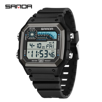 SANDA Outdoor Sport Ηλεκτρονικό Ρολόι Ανδρικά Ρολόγια Ξυπνητήρι Chrono Αδιάβροχο LED Ψηφιακό διπλό ρολόι χρόνου