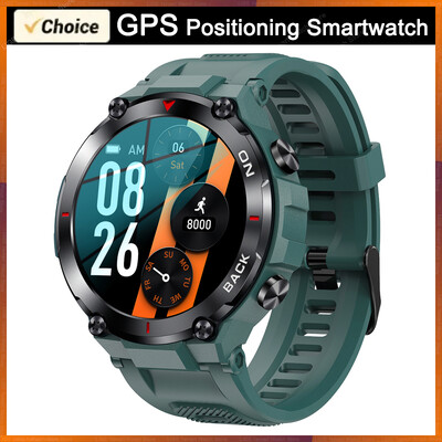 GPS išmanusis laikrodis vyriškas lauko karinis HD ekranas širdies ritmo IP68 vandeniui atsparus sportinis išmanusis laikrodis skirtas Xiaomi laikrodžiams 480 mAh baterija