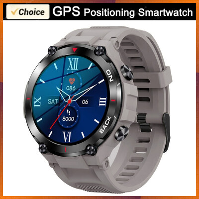 GPS išmanusis laikrodis vyriškas lauko karinis HD ekranas širdies ritmo IP68 vandeniui atsparus sportinis išmanusis laikrodis skirtas Xiaomi laikrodžiams 480 mAh baterija