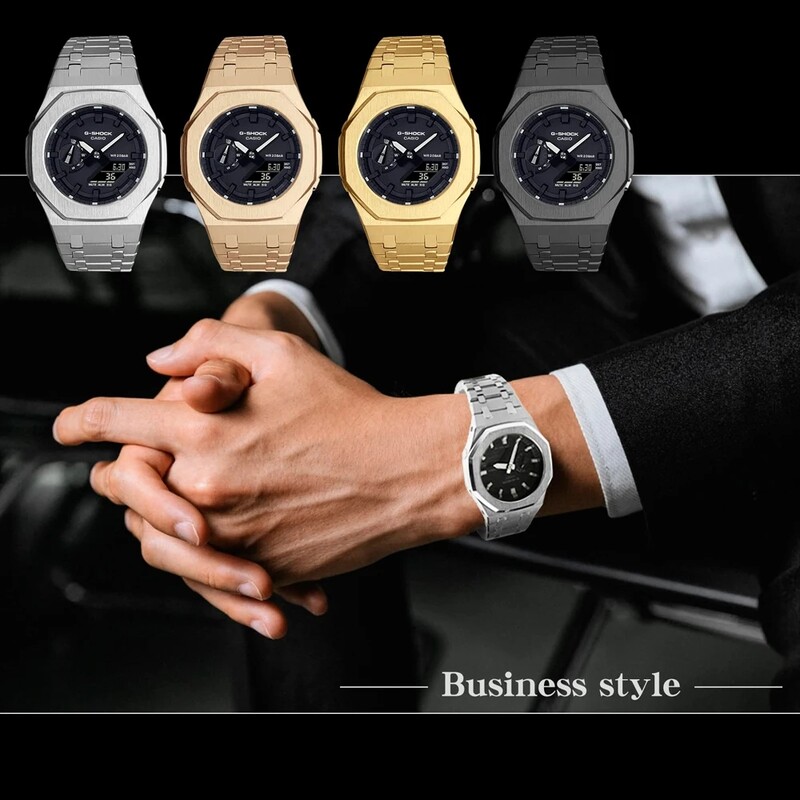 Gen4 GA2100 GAB2100 Casioak Mod kit Cadru de modificare Carcasă metalică Cadru ramă pentru ga2110 Accesoriu curea din cauciuc metalic Comerț cu ridicata