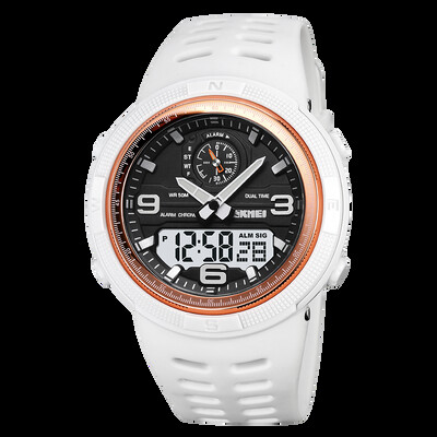 SKMEI Cronometru digital de modă Ceasuri sport pentru bărbați 50 m Lumină LED rezistentă la apă Ceas de mână cu afișare în 3 timpi Alarma masculină reloj hombre