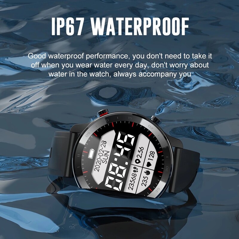 MISIRUN Fitness Sport Ceas inteligent pentru bărbați Număr de pași Monitorizarea sănătății Ceasuri cu notificare inteligentă IP67 Smartwatch rezistent la apă