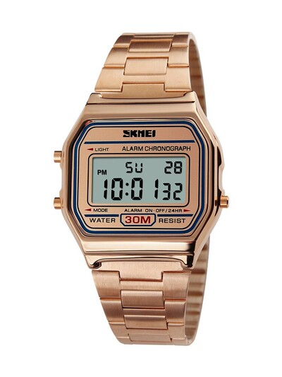 Skmei Top Brand Luksuslik roostevabast terasest Chrono spordikellad meeste tagavalgustusega ekraan digitaalne käekell 3bar veekindel Reloj Hom