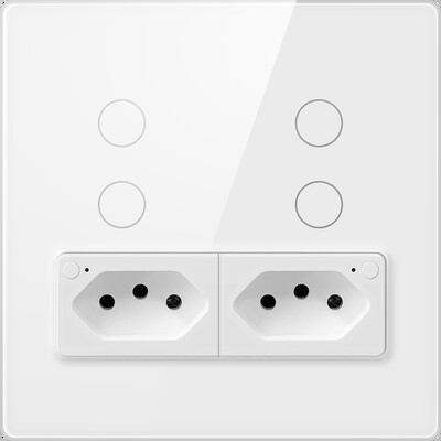 AVATTO Smart Brazil pistikupesa puutetundliku valguslülitiga seinanupplülitiga, rakenduse Smart Life hääljuhtimisega, töö Alexa Google Home jaoks