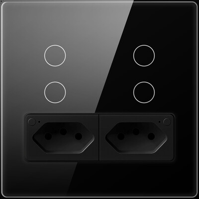 AVATTO Smart Brazil pistikupesa puutetundliku valguslülitiga seinanupplülitiga, rakenduse Smart Life hääljuhtimisega, töö Alexa Google Home jaoks