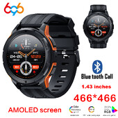 C25 nutikellad meestele AMOLED ekraan 1,43" 1ATM veekindel pulsikell Spordi nutikell Blue Tooth Call Women Fitness
