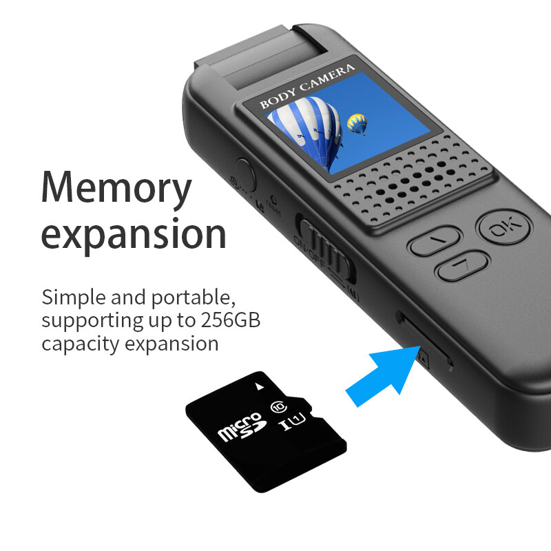 Mini cameră pentru corp Full HD 1080P Cameră montată pe corp Mică, portabilă, cu viziune nocturnă, pentru poliție, suport pentru camera de poliție pentru card TF mini cameră