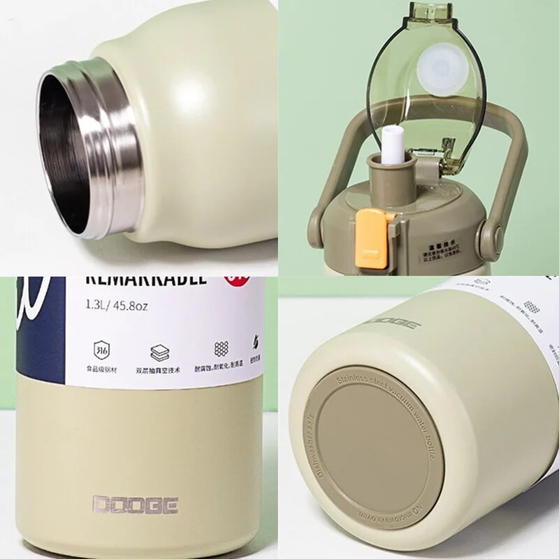 Suure mahutavusega trumli termopudel koos õlgedest roostevabast terasest termoveepudeliga külma ja kuuma termostopsi vaakumkolb jõusaal