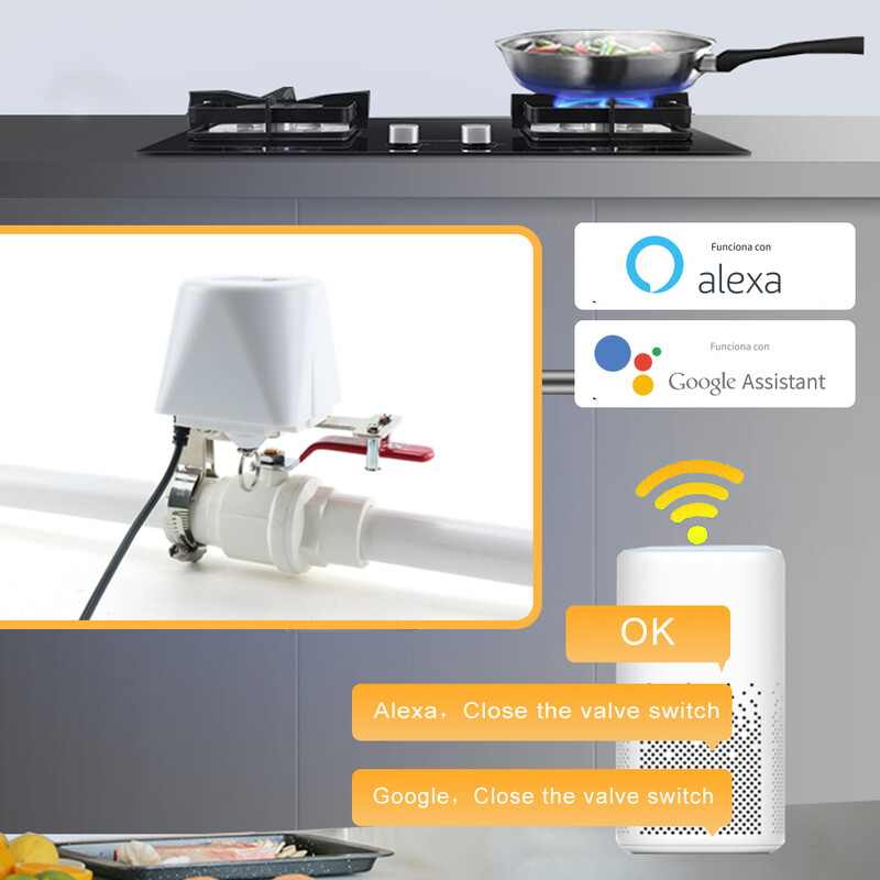 1/2" 3/4" 1" Tuya Zigbee Supapă inteligentă de gaz pentru grădină Timer de oprire a apei Controller de irigare cu Alexa Google Assistant SmartLife