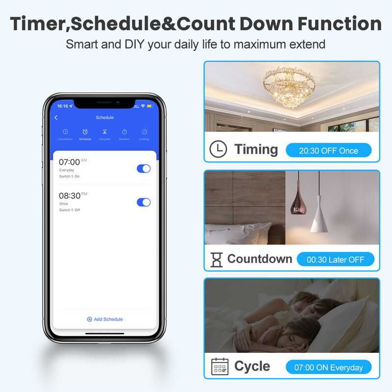 AVATTO Tuya WiFi 4x4 zidni pametni prekidač 4/6 Gang Glass Panel Brazil Standard Touch Switch radi s Alexa Google Home