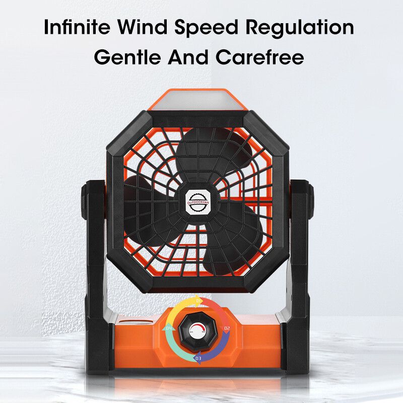 7800 mAh kaasaskantav laetav laud/telgiventilaator koos LED-valgustusega välislae õhujahutusventilaator 3 kiirust, tugev tuul telgikodu jaoks