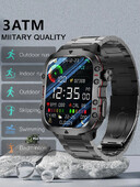 2024 Nou Bluetooth Call Smartwatch Ceasuri inteligente de exterior rezistente la apă pentru bărbați, sport militar, ritm cardiac, 3ATM, pentru Android IOS