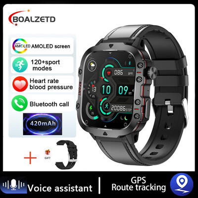 2024 Nou Bluetooth Call Smartwatch Ceasuri inteligente de exterior rezistente la apă pentru bărbați, sport militar, ritm cardiac, 3ATM, pentru Android IOS