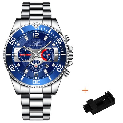 Μόδα Ανδρικά αθλητικά ρολόγια ημερολογίου ανδρικά πολυτελή επαγγελματικά Ρολόι καρπού από χαλαζία από ανοξείδωτο ατσάλι Φωτεινό ρολόι ανδρικό casual ρολόι