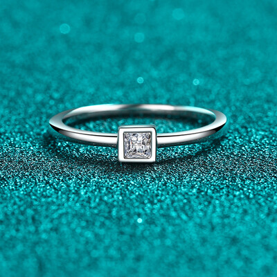 NeeTim 0.3ct Moissanite Inel eternitate din argint 925 cu șampanie Inele de laborator placate cu diamante de laborator pentru bijuterii pentru femei