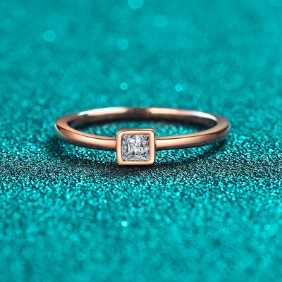 NeeTim 0.3ct Moissanite Inel eternitate din argint 925 cu șampanie Inele de laborator placate cu diamante de laborator pentru bijuterii pentru femei