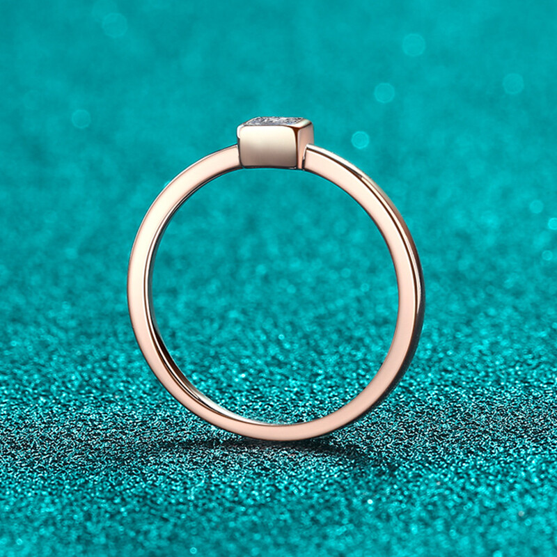 NeeTim 0.3ct Moissanite Inel eternitate din argint 925 cu șampanie Inele de laborator placate cu diamante de laborator pentru bijuterii pentru femei