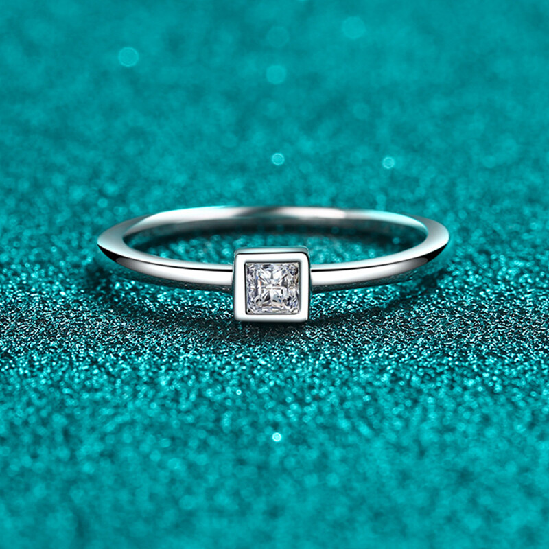 NeeTim 0.3ct Moissanite Inel eternitate din argint 925 cu șampanie Inele de laborator placate cu diamante de laborator pentru bijuterii pentru femei