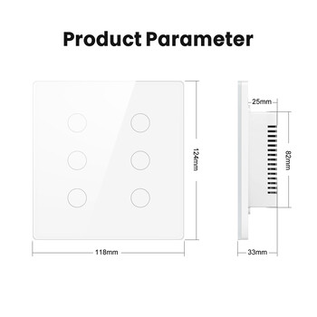 AVATTO Tuya Brazil WiFi/Zigbee Smart Light Switch 4/6Gang Touch Стенен превключвател Smart Life APP Дистанционно управление с Alexa Google Home