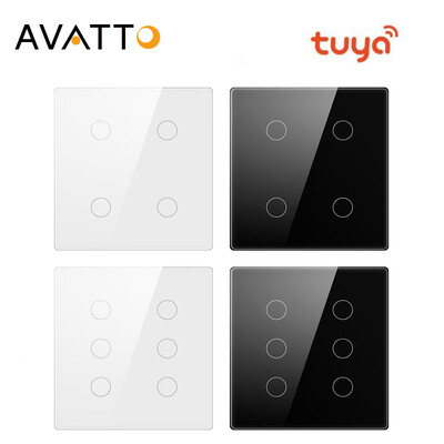 AVATTO Tuya Brazil WiFi/Zigbee Smart Light Switch 4/6Gang érintőképernyős fali kapcsoló Smart Life APP távirányító Alexa Google Home szolgáltatással