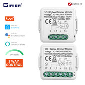 GIRIER Tuya ZigBee 3.0 Smart Dimmer jungiklio modulis, palaiko 2 krypčių valdymo pritemdomą šviesos jungiklį, dirba su Alexa Google Home