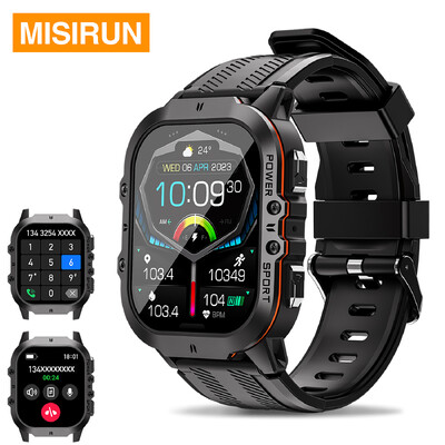 MISIRUN új C26 okosóra 100+ sport móddal Bluetooth hívás okosóra 1,96" AMOLED 1ATM vízálló kültéri katonai karóra