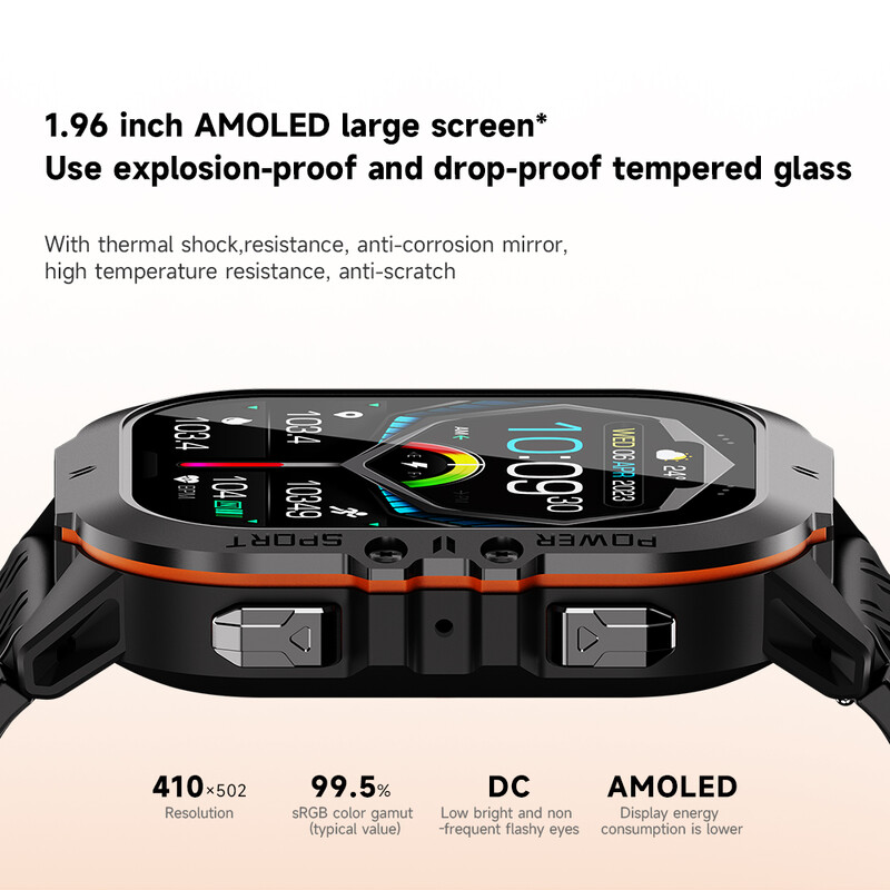 MISIRUN Νέο C26 Smart Watch 100+ Sports modes Bluetooth Call Smartwatch 1,96" AMOLED 1ATM Αδιάβροχο στρατιωτικό ρολόι χειρός εξωτερικού χώρου