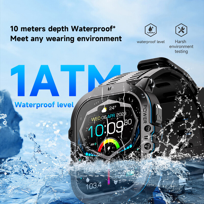 MISIRUN Νέο C26 Smart Watch 100+ Sports modes Bluetooth Call Smartwatch 1,96" AMOLED 1ATM Αδιάβροχο στρατιωτικό ρολόι χειρός εξωτερικού χώρου
