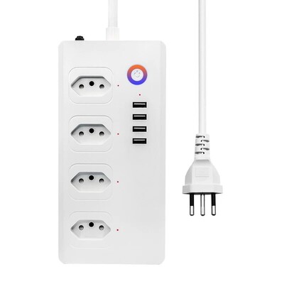 8 porti WiFi Tuya Smart Brazil toitepistik 4 pistikupesa 4 USB laadimispesa Alexa Google Home Voice Assistant ühe pistikupesa taimer