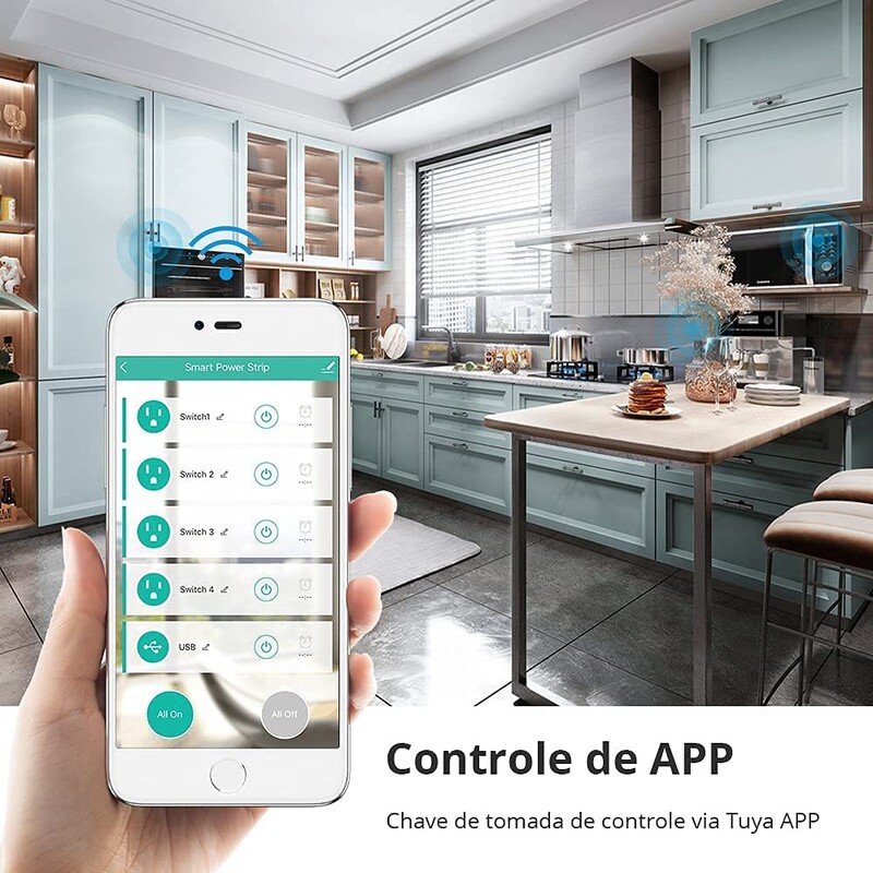 8 porti WiFi Tuya Smart Brazil toitepistik 4 pistikupesa 4 USB laadimispesa Alexa Google Home Voice Assistant ühe pistikupesa taimer