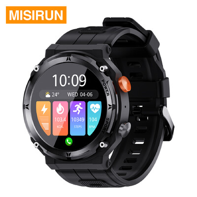 MISIRUN C21Pro okosóra férfi kültéri sport okosóra BT Call Voice Assistant óra pulzusmérő vízálló karóra