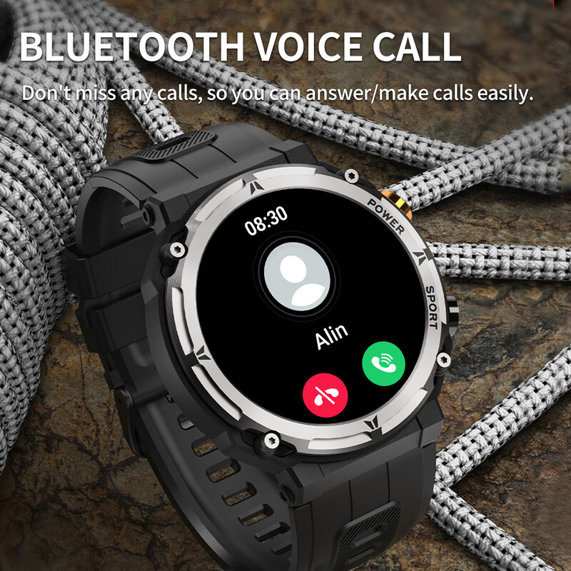 MISIRUN C21Pro išmanusis laikrodis vyriškas lauko sportinis išmanusis laikrodis BT Call Voice Assistant Watch Širdies ritmo monitorius vandeniui atsparus rankinis laikrodis
