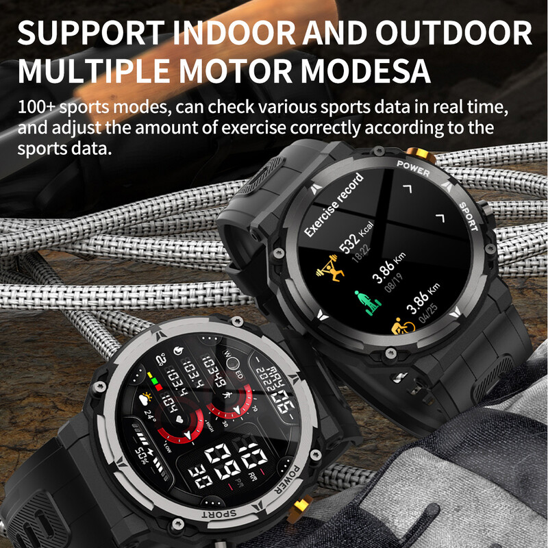 MISIRUN C21Pro išmanusis laikrodis vyriškas lauko sportinis išmanusis laikrodis BT Call Voice Assistant Watch Širdies ritmo monitorius vandeniui atsparus rankinis laikrodis