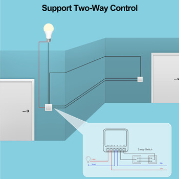 16A Mini Smart Wifi DIY превключвател Поддържа двупосочен контрол, модул за интелигентна домашна автоматизация, работи с приложението Alexa Google Home Smart Life