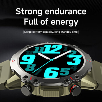 AMOLED SmartWatch Rugged Military BT Call Smart Watch Sports Fitness Tracker 1,53 ιντσών 360*360 HD Οθόνη 30 ημερών Standby Men